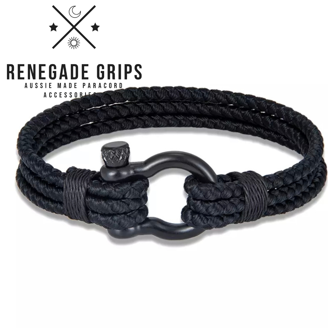 Black Bracelet with Black Shackle