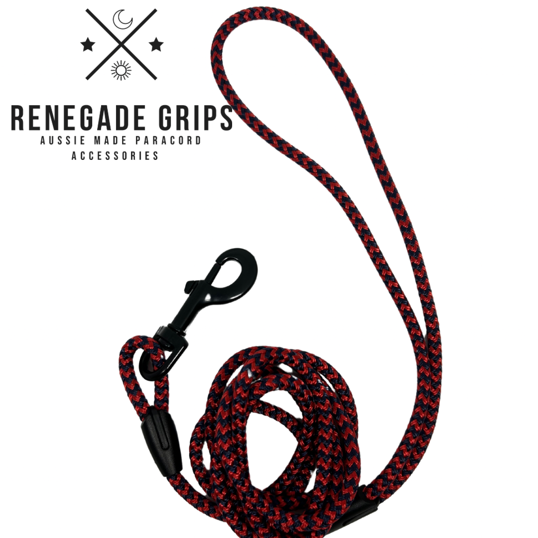 1.9m Dog Lead - Black & Red