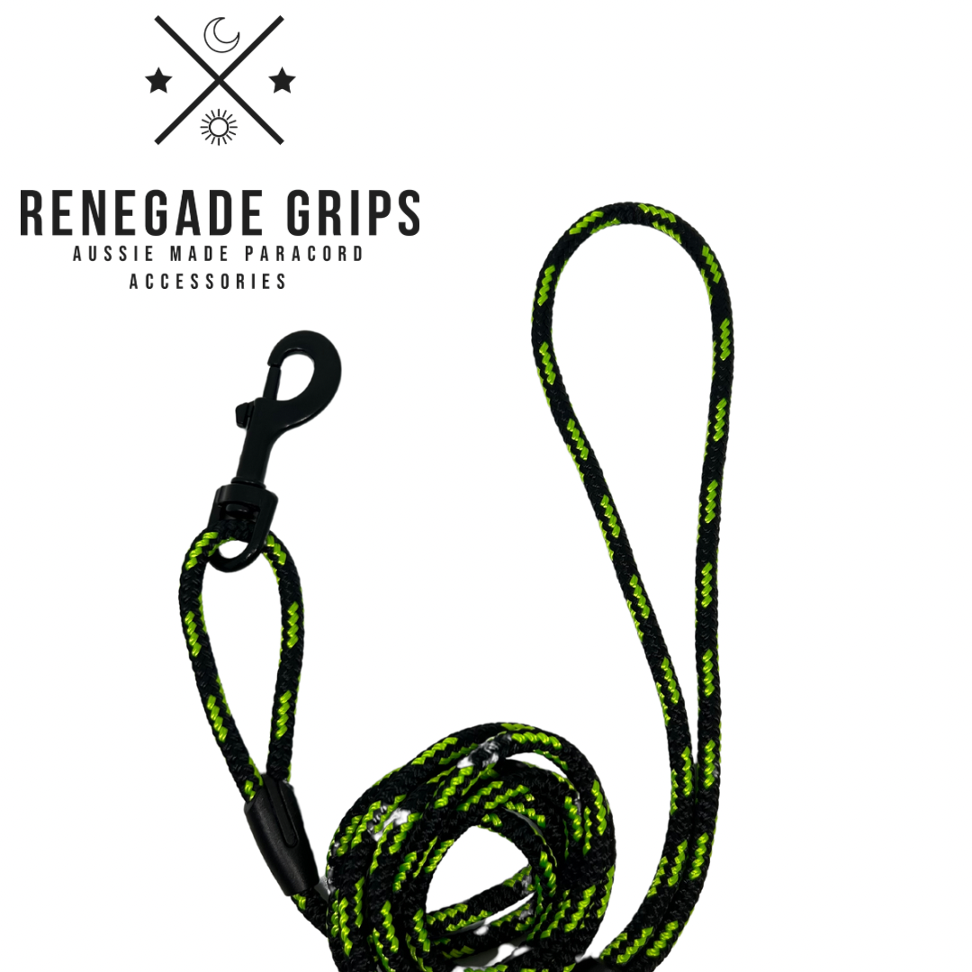 1.85m Dog Lead - Green & Black