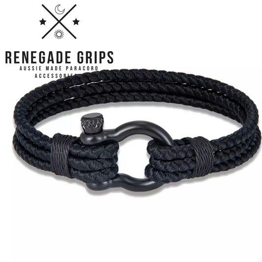 Black Bracelet with Black Shackle